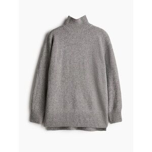 H&M OVERSIZED TURTLENECK SWEATER in gray melange, size XXS